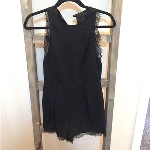 Topshop black lace romper